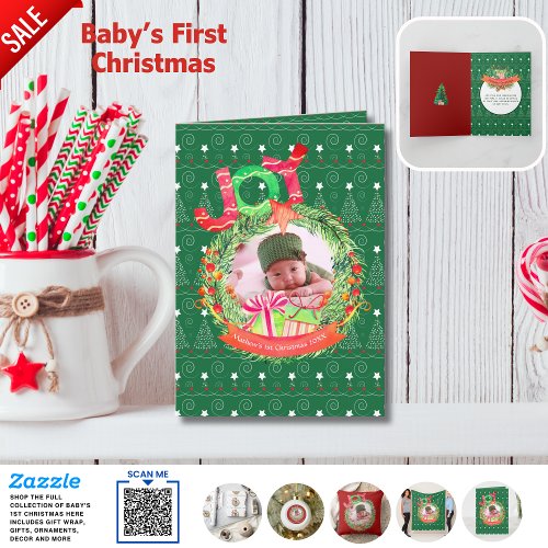 NEW Baby PHOTO Christmas Year in Review Note Card