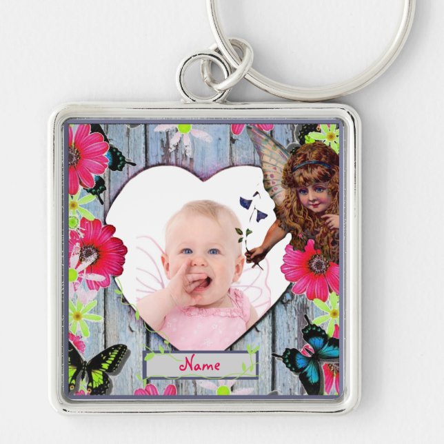New Baby Photo Gift Flower Fairy Keychain (Front)