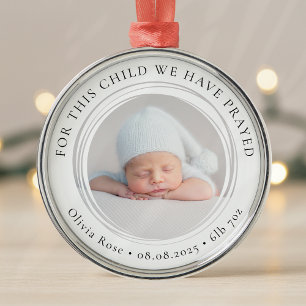 New Baby Photo Keepsake First Christmas Metal Ornament