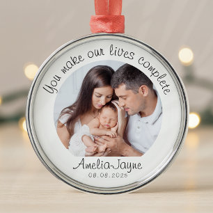 New Baby Photo Keepsake for Parents Gift Metal Ornament