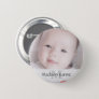 New Baby Photo Monogram Name Birth Gift Button