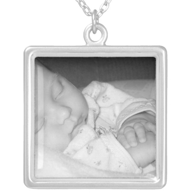 New Baby Photo Sterling Silver Necklace (Front)