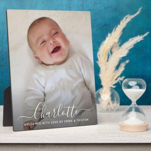 New Baby Photo Tabletop Plaque with Easel