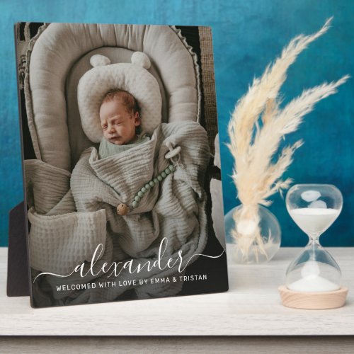 New Baby Photo Tabletop Plaque with Easel