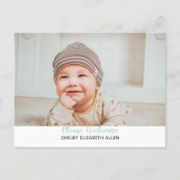 New Baby Photo Thank You Announcement Postcard