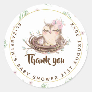 New Baby Photo Thank You Cards Modern Budget Classic Round Sticker