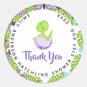 New Baby Photo Thank You Cards Modern Budget Classic Round Sticker
