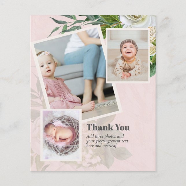 New Baby Photo Thank You Cards Modern Budget Flyer (Front)
