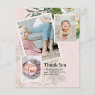 New Baby Photo Thank You Cards Modern Budget Flyer