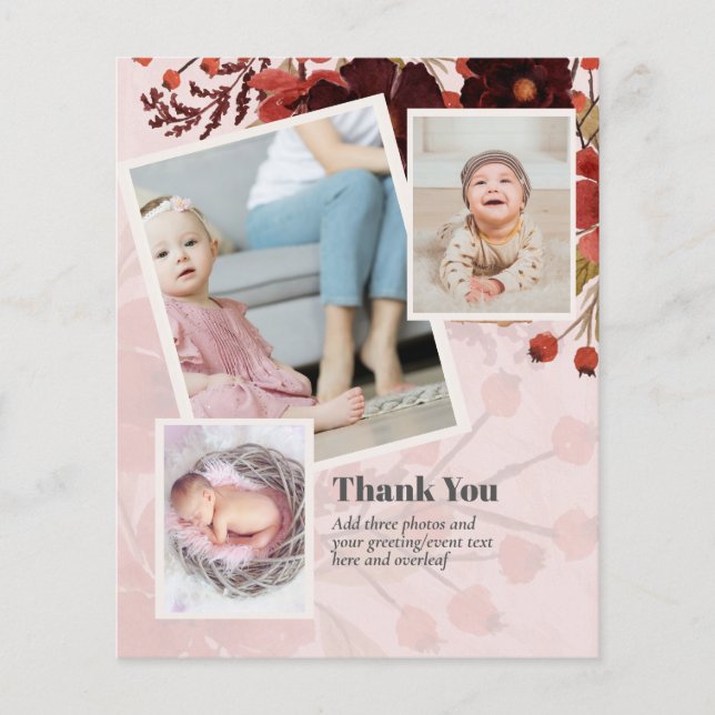New Baby Photo Thank You Cards Modern Budget Flyer (Front)