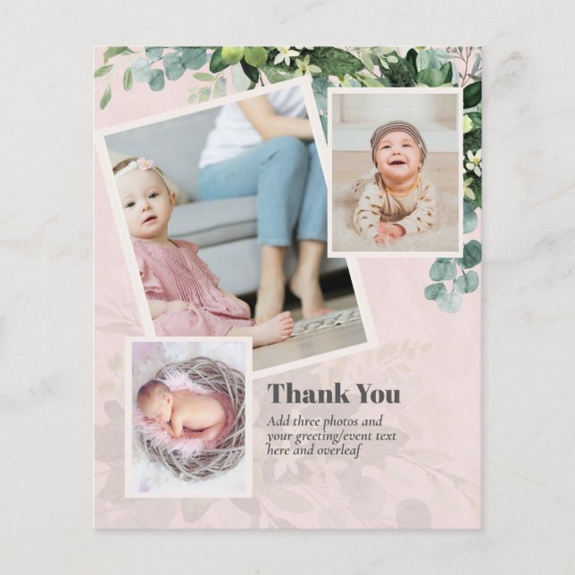 New Baby Photo Thank You Cards Modern Budget Flyer (Front)