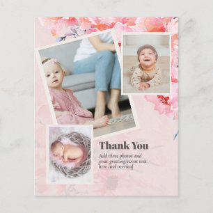 New Baby Photo Thank You Cards Modern Budget Flyer
