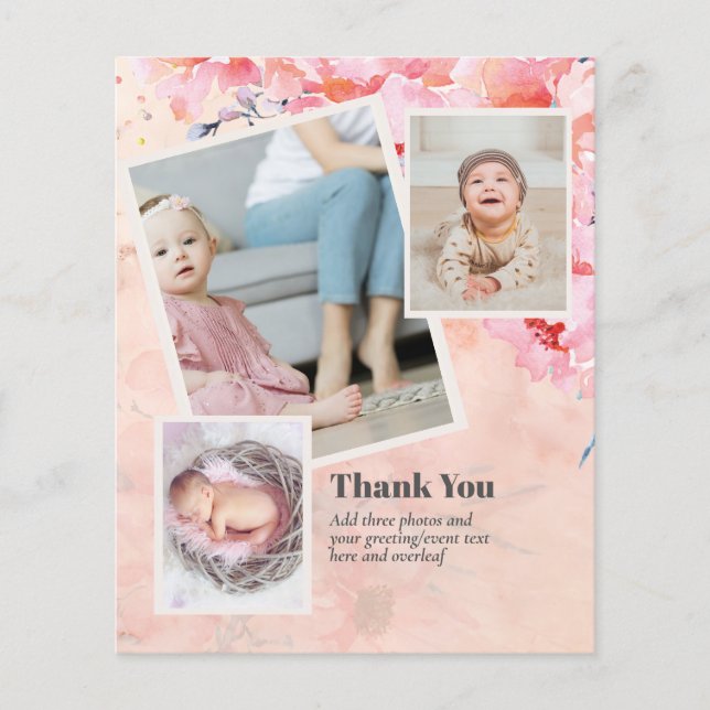 New Baby Photo Thank You Cards Modern Budget Flyer (Front)