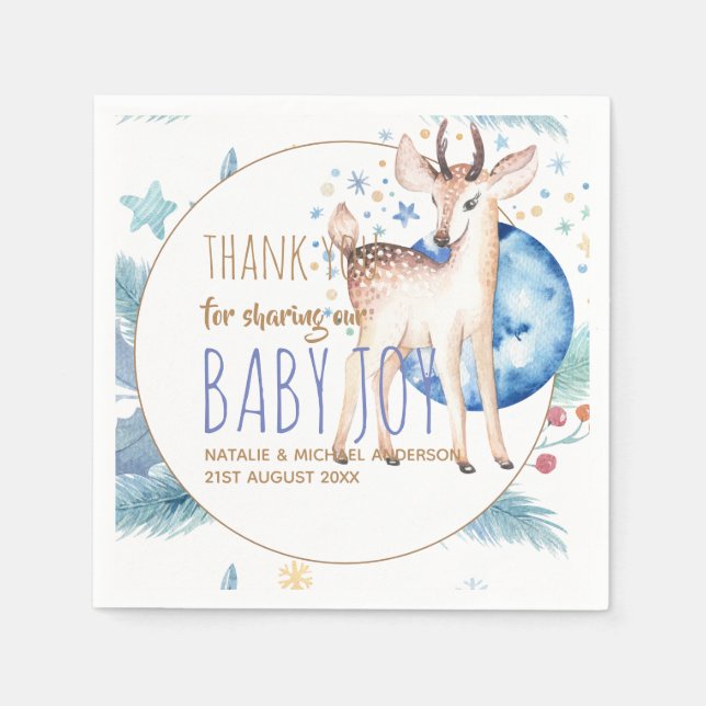 New Baby Photo Thank You Cards Modern Budget Napkins (Front)