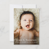 New Baby Photo Thank you Heart Modern Birth