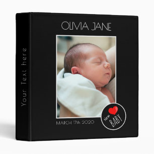 New Baby Photograph Frame - Custom Photo 3 Ring Binder
