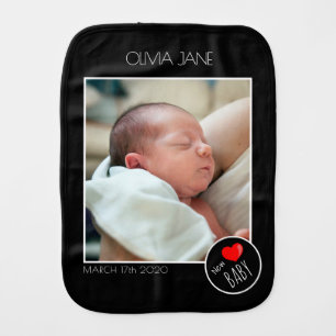 New Baby Photograph Frame - Custom Photo Baby Burp Cloth
