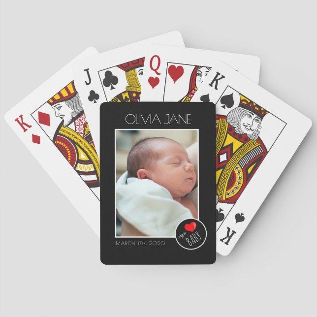 New Baby Photograph Frame - Custom Photo Poker Cards (Back)