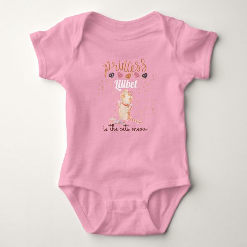 New Baby Princess Lilibet Cute Kitten Named Baby Bodysuit