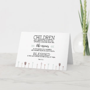 New Baby Scripture Verse with Arrows Card