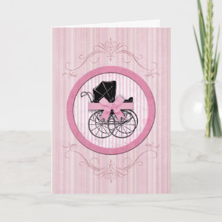 New Baby Shabby Chic Vintage Pink Card