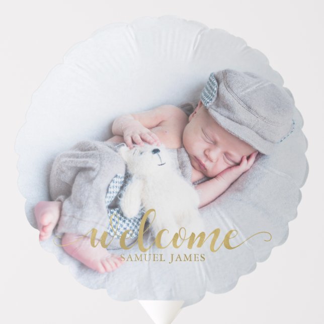 New Baby Shinning Welcome Custom Photo Balloon (Front)