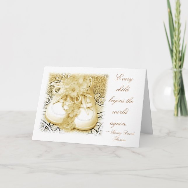 New baby shoes announcement (Front)