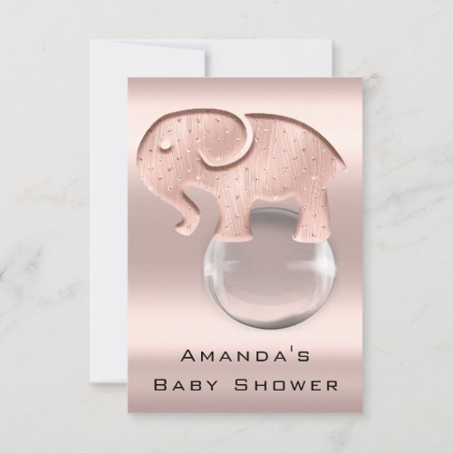 New Baby Shower Rose Unique  Elephant Girl Boy Invitation