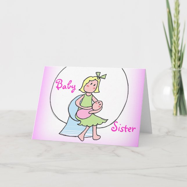 New Baby Sister Announcement (Front)