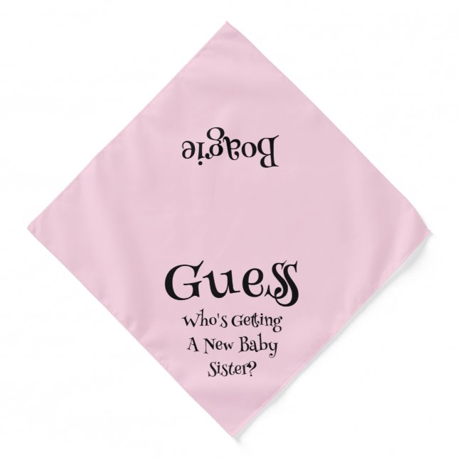 New Baby Sister Gender Reveal Pink Pet Bandana (Front)