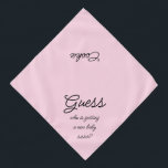 New Baby Sister Script Typography Pink Pet Bandana<br><div class="desc">Pink bandana, with a cute text announcement... .Guess Who's getting a new baby sister? Because your pet is part of the family too! Perfect for your announcing a new pet or baby! Also perfect for gender reveal! The background color is customizable to any color you desire, as are the font...</div>