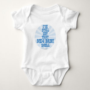 New Baby Smell Blue Baby Bodysuit
