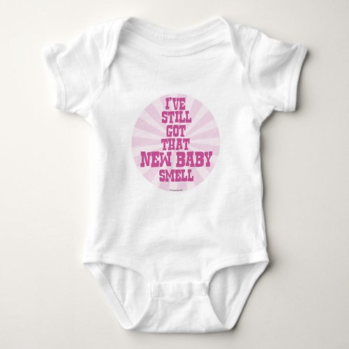 New Baby Smell Pink Baby Bodysuit