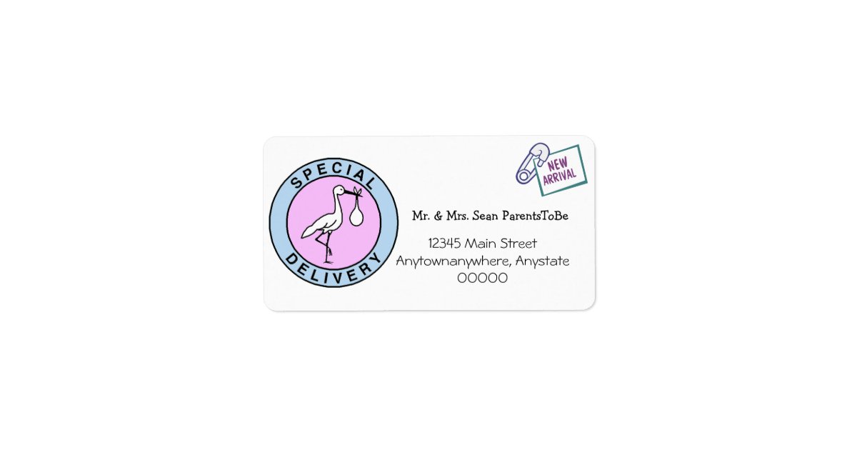 New Baby Special Delivery Address Label