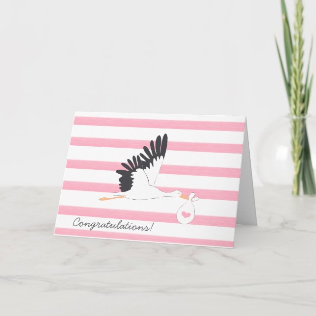 New Baby Stork Congratulations Card (Front)
