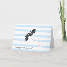 New Baby Stork Congratulations Card