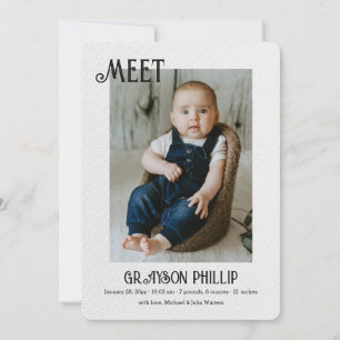 New Baby Textured Frame Photo Announcement