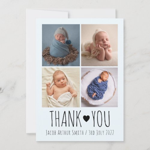 New baby thank you cards with photo collage photo