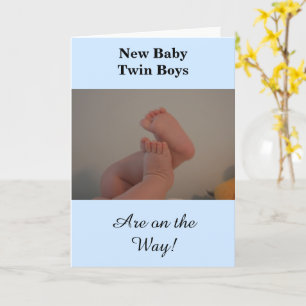 New Baby Twin Boys On The Way PHOTO Card