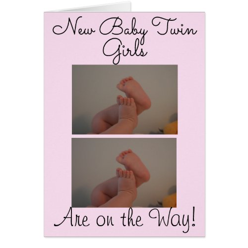 New Baby Twin Girls On the Way Photo Card