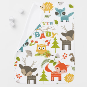 New Baby Typography & Cute Kids Cartoon Animals Blanket