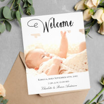 New baby welcome photo birth budget announcement flyer