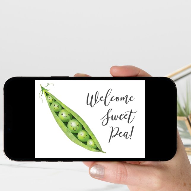 New Baby Welcome Sweet Pea Card (Front Digital)