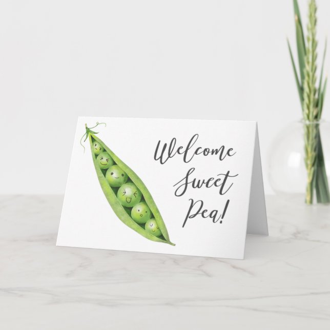 New Baby Welcome Sweet Pea Card (Front)