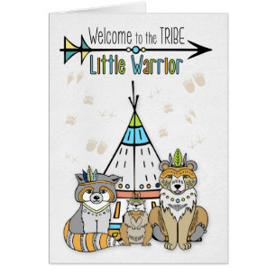 New Baby Welcome to the Tribe Little Warrior Cards