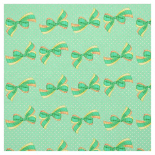 New Baby Yellow, Orange & Green Bow Fabric