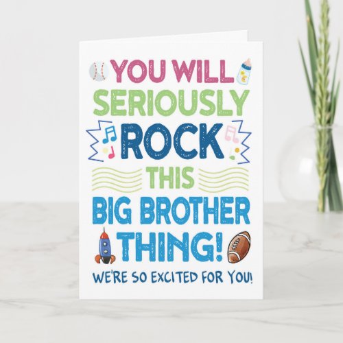 New Baby Youll Rock This Big Brother Thing Card