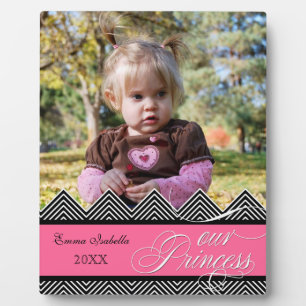 New Baby Zig Zag Chevron Modern Personalized Photo Plaque