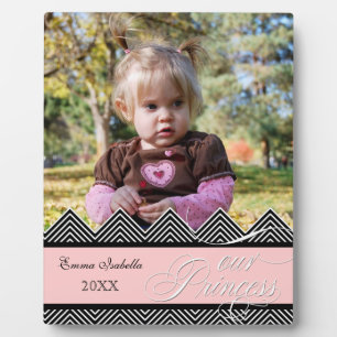 New Baby Zig Zag Chevron Modern Personalized Photo Plaque