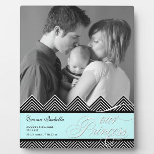 New Baby Zig Zag Chevron Modern Personalized Photo Plaque